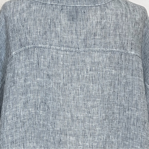 Tahari Oversized Lagenlook Linen Cross-Dye Top Size Small - Picture 5 of 7